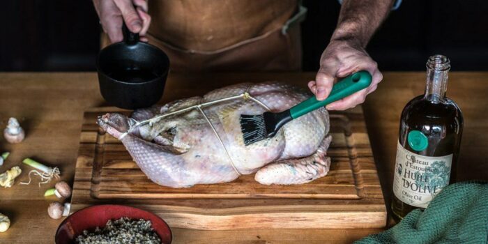 Gietijzeren sauspan + Basting Brush