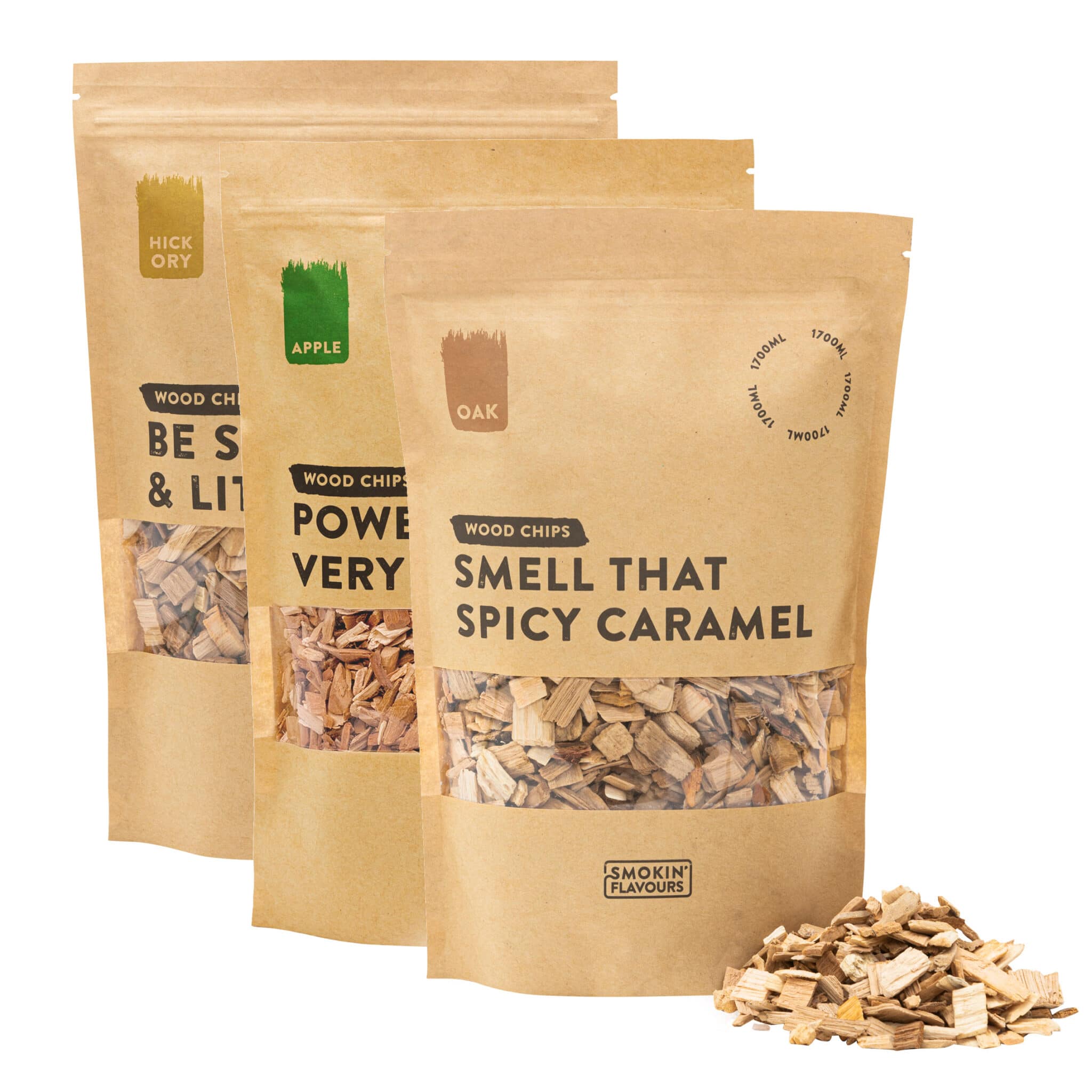 Smokin' Flavours snippers multipack: Eik, Appel & Hickory