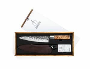 VG10-Forged-Koksmes-met-lerderen-beschermhoes-mes-koken-kamado-bbq