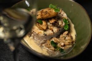 Chef-choice-gegrilde-heek-met-paddenstoelen