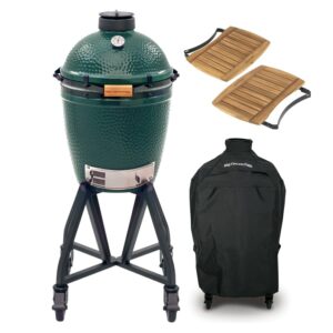 Big Green Egg Medium - met intEGGrated onderstel, acacia zijplankjes en hoes