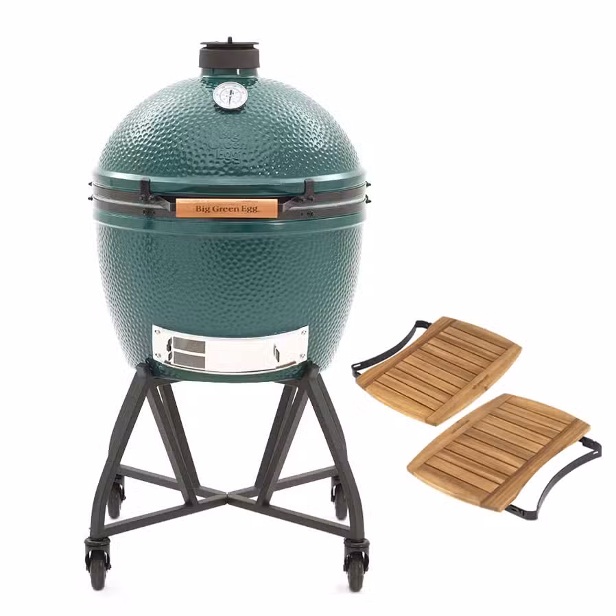 Big Green Egg XL met intEGGrated handler en acacia zijplankjes BBQ