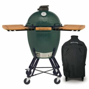 Big Green Egg Large - met onderstel, acacia zijplankjes en hoes