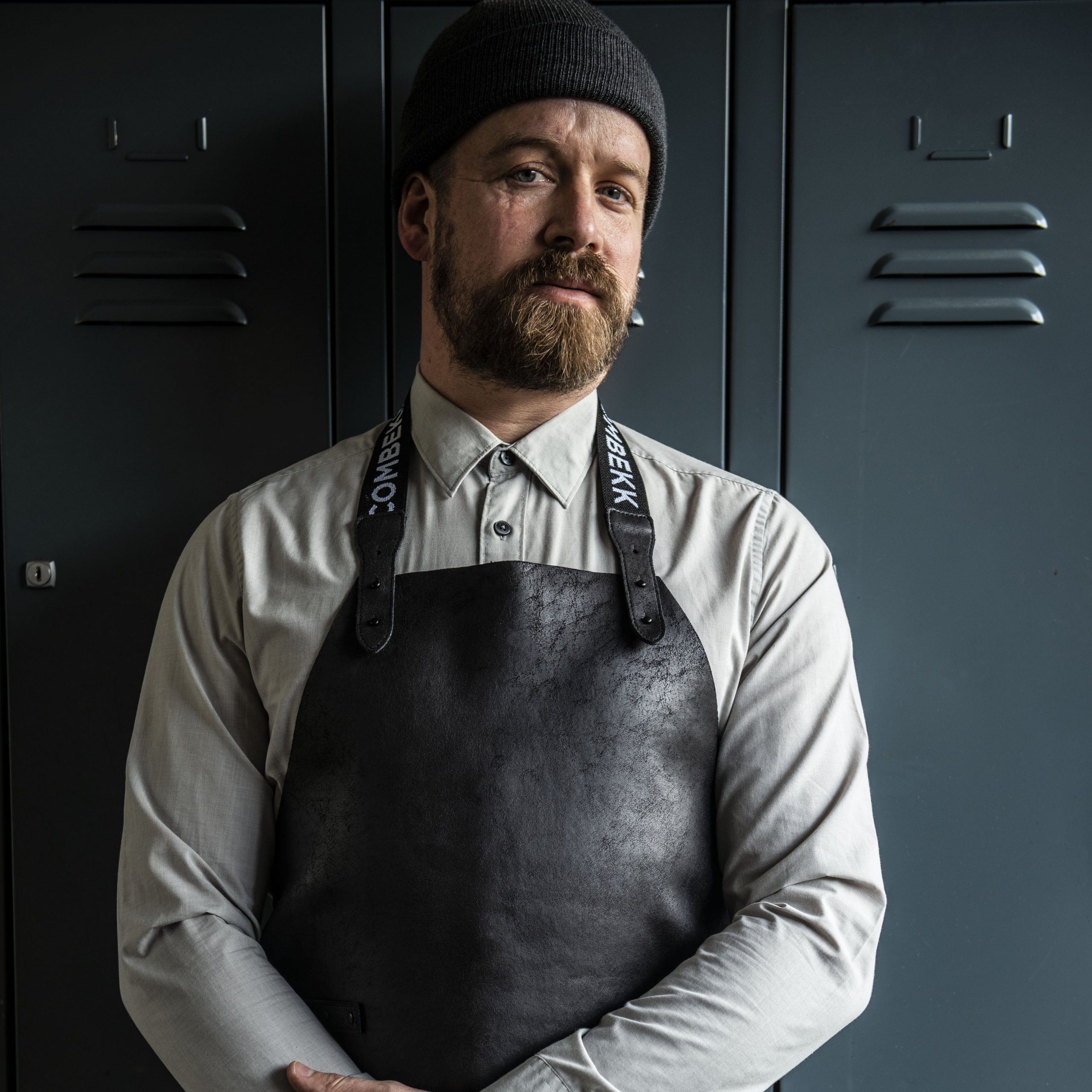 Leren schort Combekk