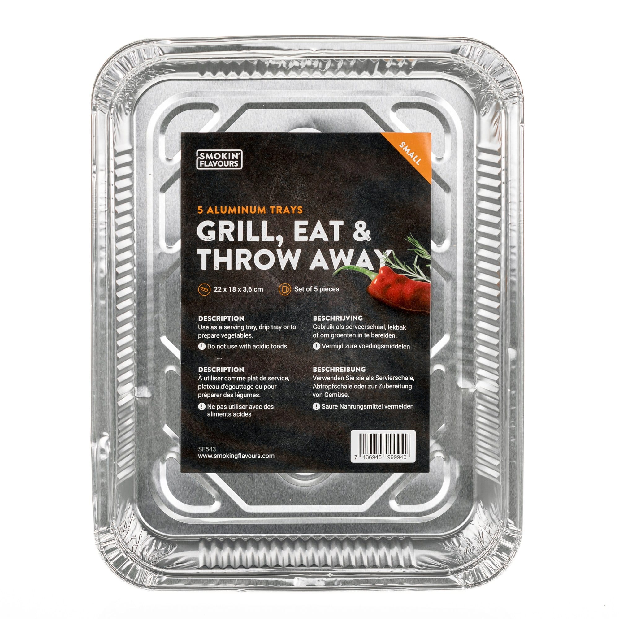 Smokin' Flavours Aluminium bakken wegwerp klein 5 stuks