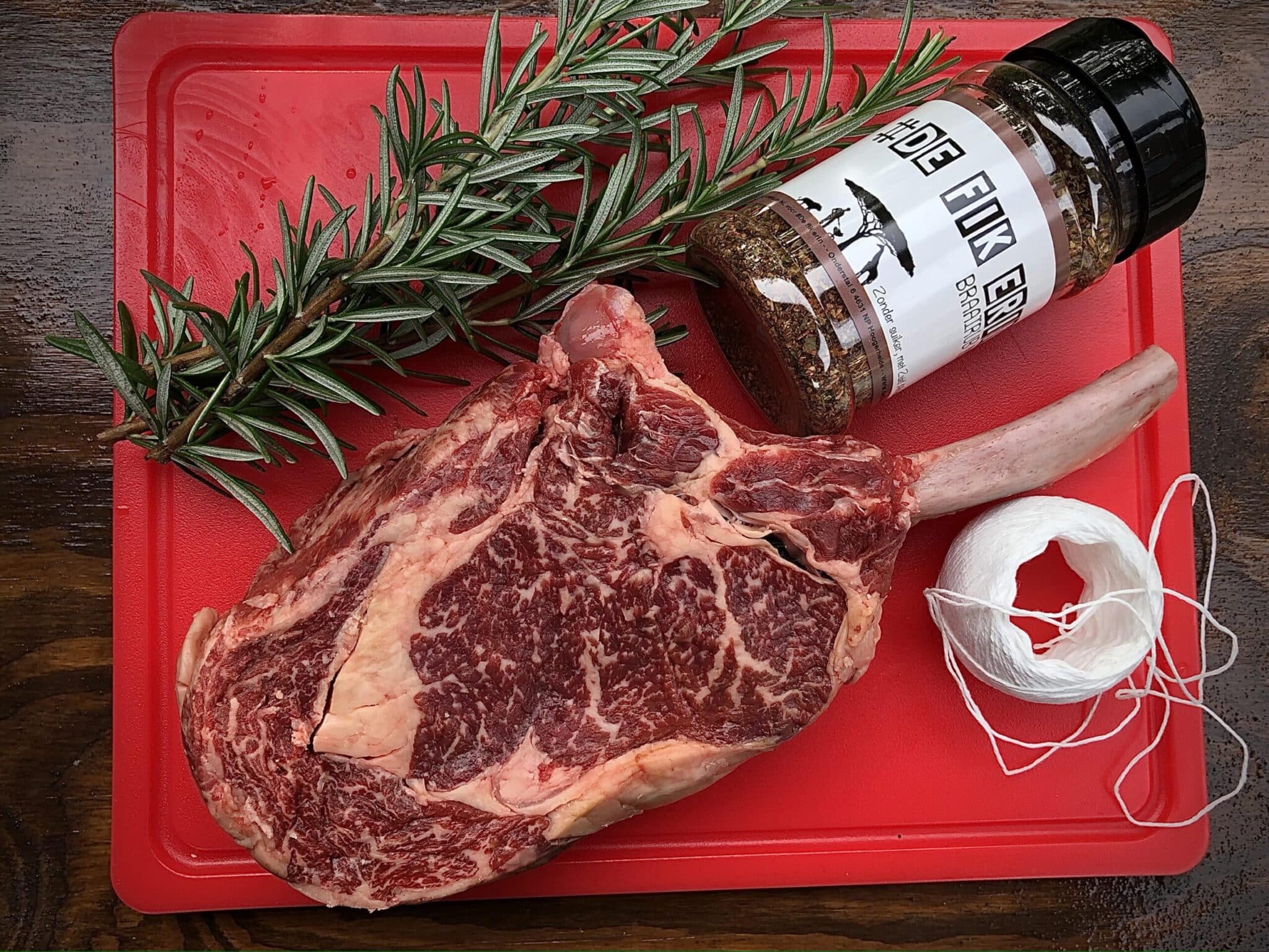 Voorbereiden ribeye bbq barbecue recept kamado