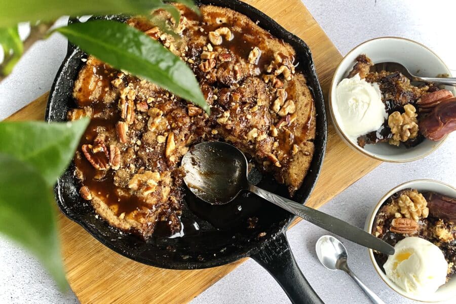 Dadel-Noten-pudding-recept-skillet-bbq-barbecue