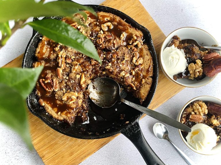 Dadel-Noten-pudding-recept-skillet-bbq-barbecue