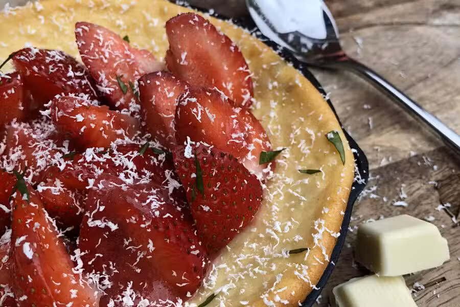 Eindreslutaat-strawberry-cheesecake-aardbeien-witte-chocolade-dessert-bbq-barbecue-kamado-pelletgrill