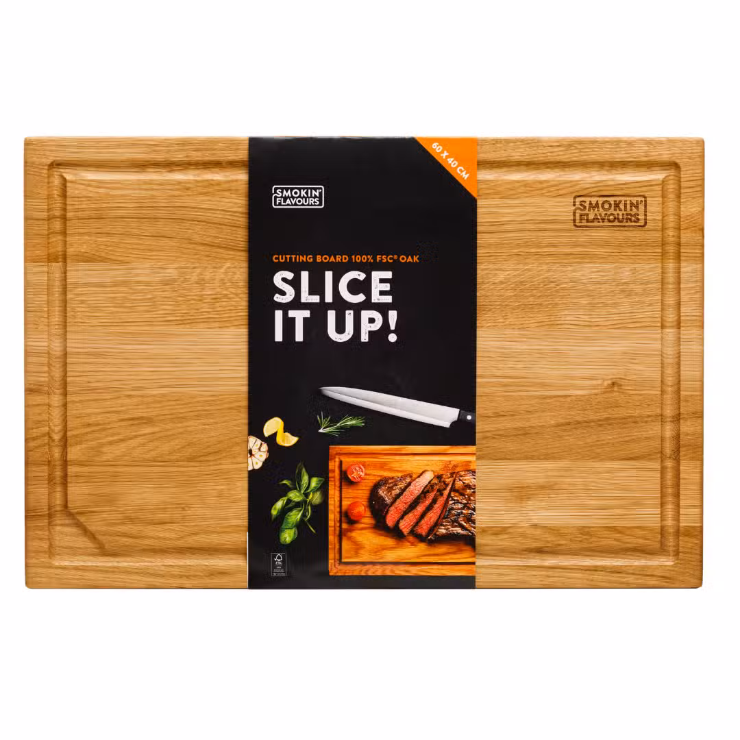 Smokin' Flavours snijplank 100% FSC® eikenhout 60x40 | 60x40
