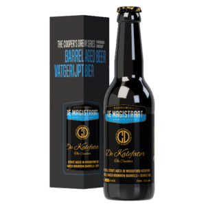 Kalefater-barrel-aged-woodford-bourbon-de-magistraat-33-cl-met-doos