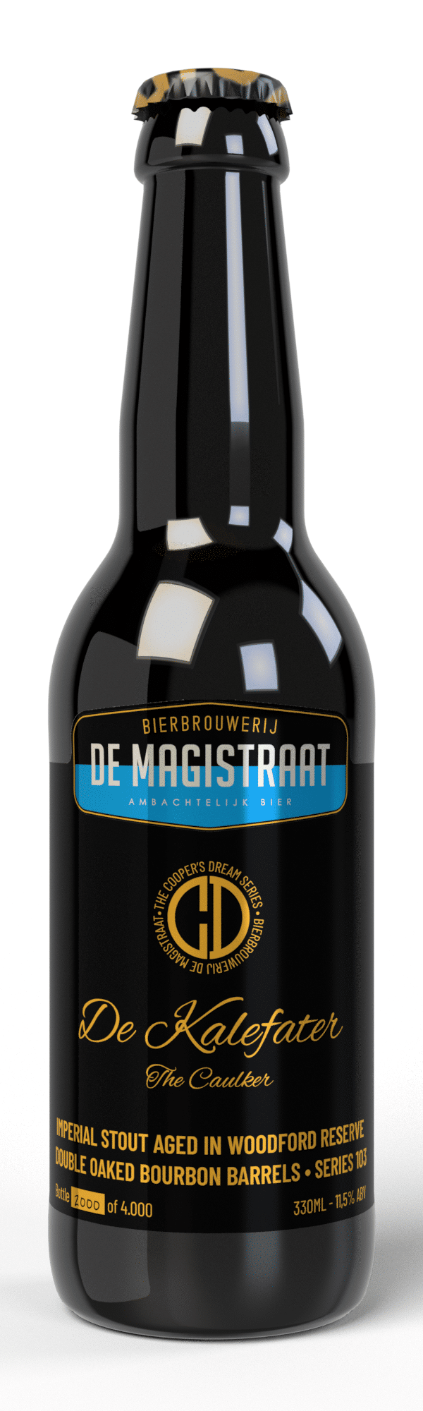 Kalefater-barrel-aged-woodford-bourbon-de-magistraat-33-cl