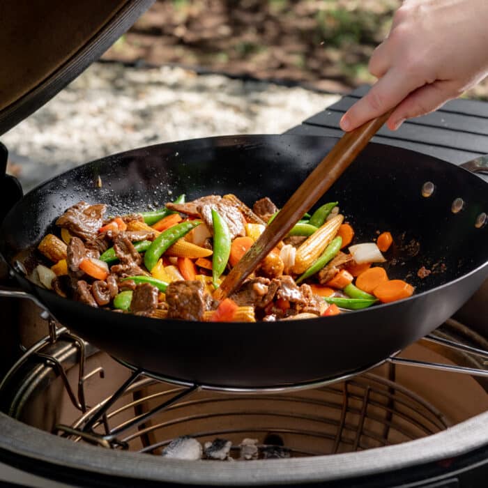 Kamado-joe-karbon-steel-wok-lifestyle