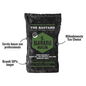 Houtskool Marabu 9kg The Bastard - Brandt 50% langer, Eerste keuze van professionals, Milieubewuste 'Eco Choice'