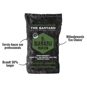 Houtskool Marabu 9kg The Bastard - Brandt 50% langer, Eerste keuze van professionals, Milieubewuste 'Eco Choice'