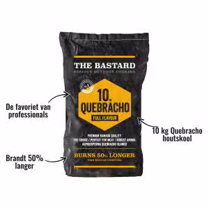 Houtskool Paraquay White Quebracho 10kg The Bastard - Brandt 50% langer, 10 kg Quebracho houtskool, De favoriet van professionals