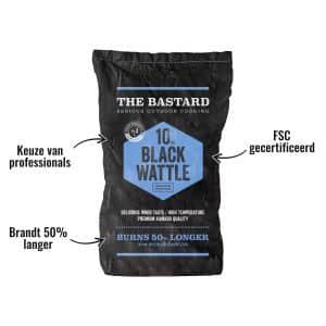 Houtskool Black Wattle 10kg The Bastard - Brandt 50% langer, Keuze van professionals, FSC gecertificeerd