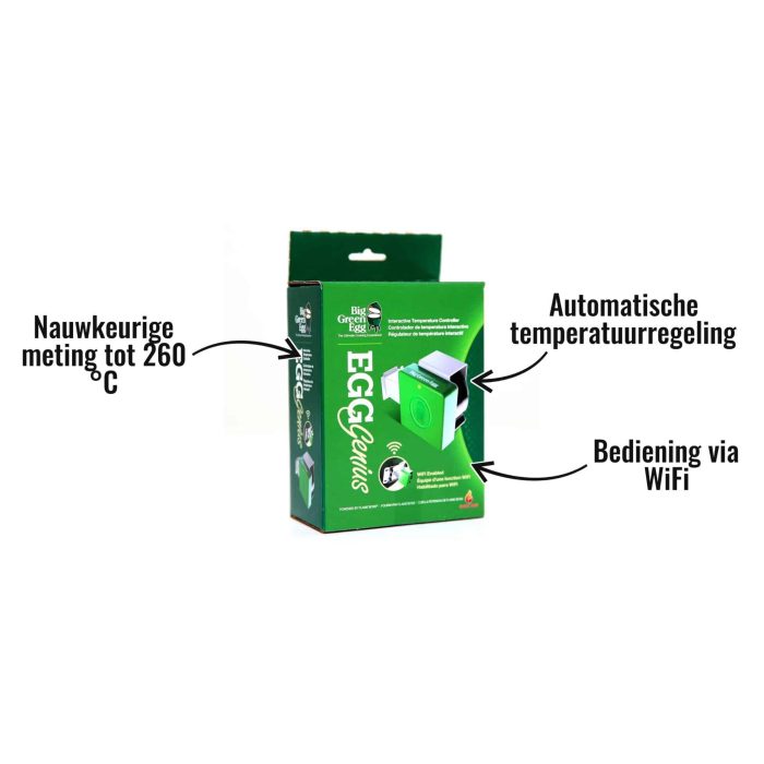 EGG Genius Big Green Egg - Bediening via WiFi, Automatische temperatuurregeling, Nauwkeurige meting tot 260 °C