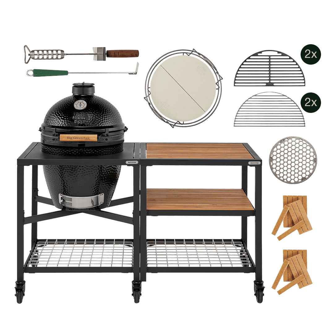 Green Egg Big The Onyx Essential Outdoor Kitchen | Zwart / subtiele groen glazuurlaag