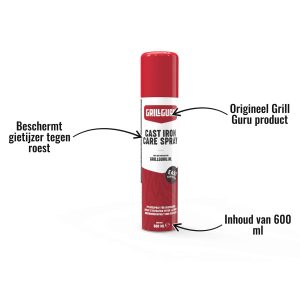 Cast iron care spray Grill Guru - Beschermt gietijzer tegen roest, Inhoud van 600 ml, Origineel Grill Guru product