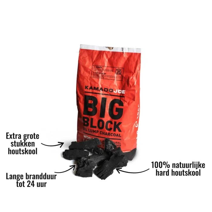 Houtskool Big Block (Argentinië) 9KG Kamado Joe - Extra grote stukken houtskool, 100% natuurlijke hard houtskool, Lange brandduur tot 24 uur