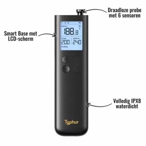 Sync Gold Lite Typhur - Smart Base met LCD-scherm, Draadloze probe met 6 sensoren, Volledig IPX8 waterdicht