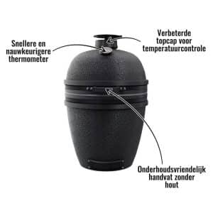 The Bastard Core Large solo Graphite - Verbeterde topcap voor temperatuurcontrole, Snellere en nauwkeurigere thermometer, Onderhoudsvriendelijk handvat zonder hout
