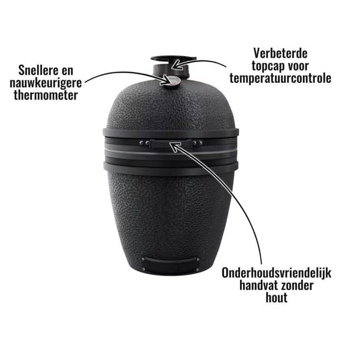 The Bastard Core Large solo Graphite - Verbeterde topcap voor temperatuurcontrole, Snellere en nauwkeurigere thermometer, Onderhoudsvriendelijk handvat zonder hout