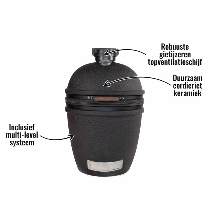 The Bastard large solo urban - Robuuste gietijzeren topventilatieschijf, Duurzaam cordieriet keramiek, Inclusief multi-level systeem