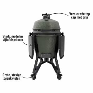 The Bastard PRO Large Compleet Alpine Green - Vernieuwde top cap met grip, Sterk, modulair zijtafelsysteem, Grote, stevige zwenkwielen