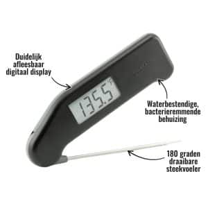 Thermapen Classic - Duidelijk afleesbaar digitaal display, 180 graden draaibare steekvoeler, Waterbestendige, bacterieremmende behuizing